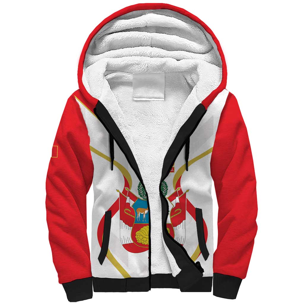 Custom Peru Football Sherpa Hoodie Vamos La Bicolor - Wonder Print Shop