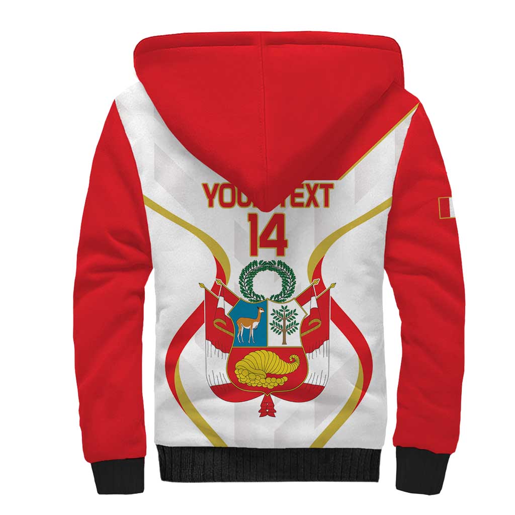 Custom Peru Football Sherpa Hoodie Vamos La Bicolor - Wonder Print Shop