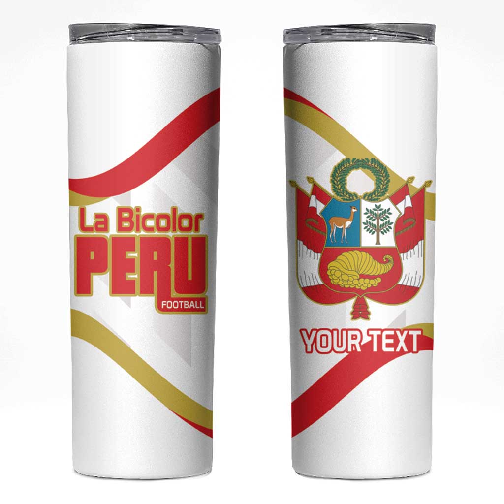 Custom Peru Football Skinny Tumbler Vamos La Bicolor - Wonder Print Shop