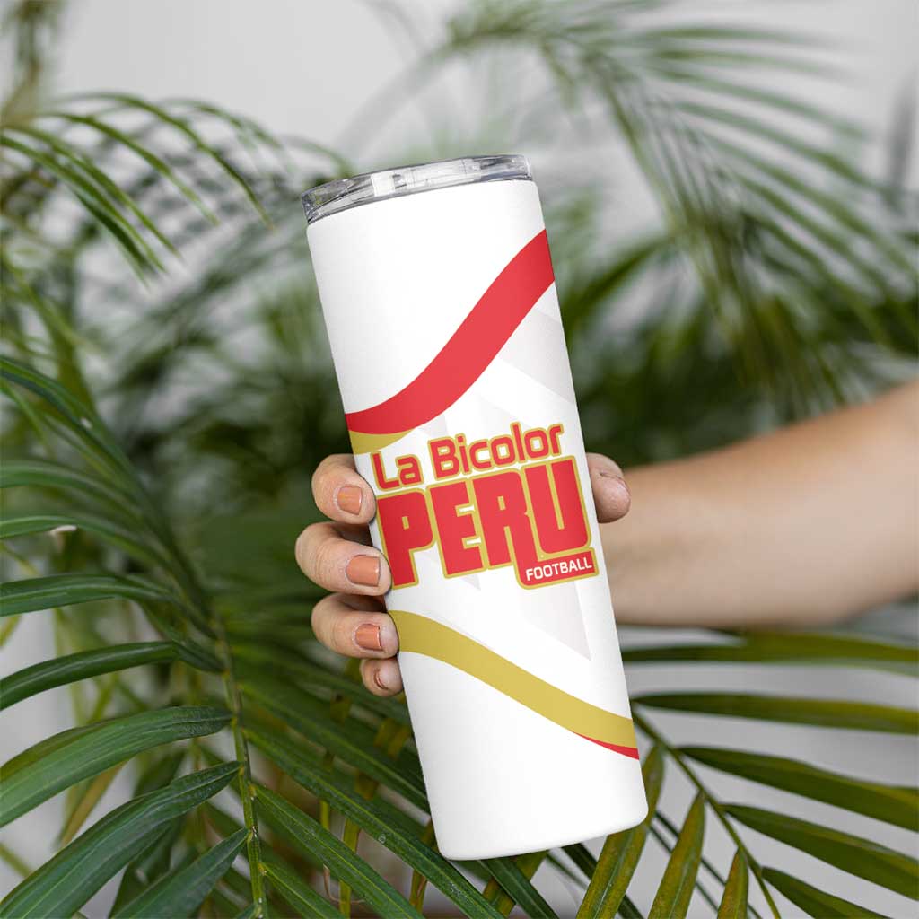 Custom Peru Football Skinny Tumbler Vamos La Bicolor - Wonder Print Shop