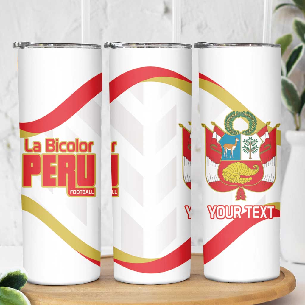 Custom Peru Football Skinny Tumbler Vamos La Bicolor - Wonder Print Shop