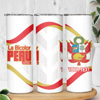 Custom Peru Football Skinny Tumbler Vamos La Bicolor - Wonder Print Shop