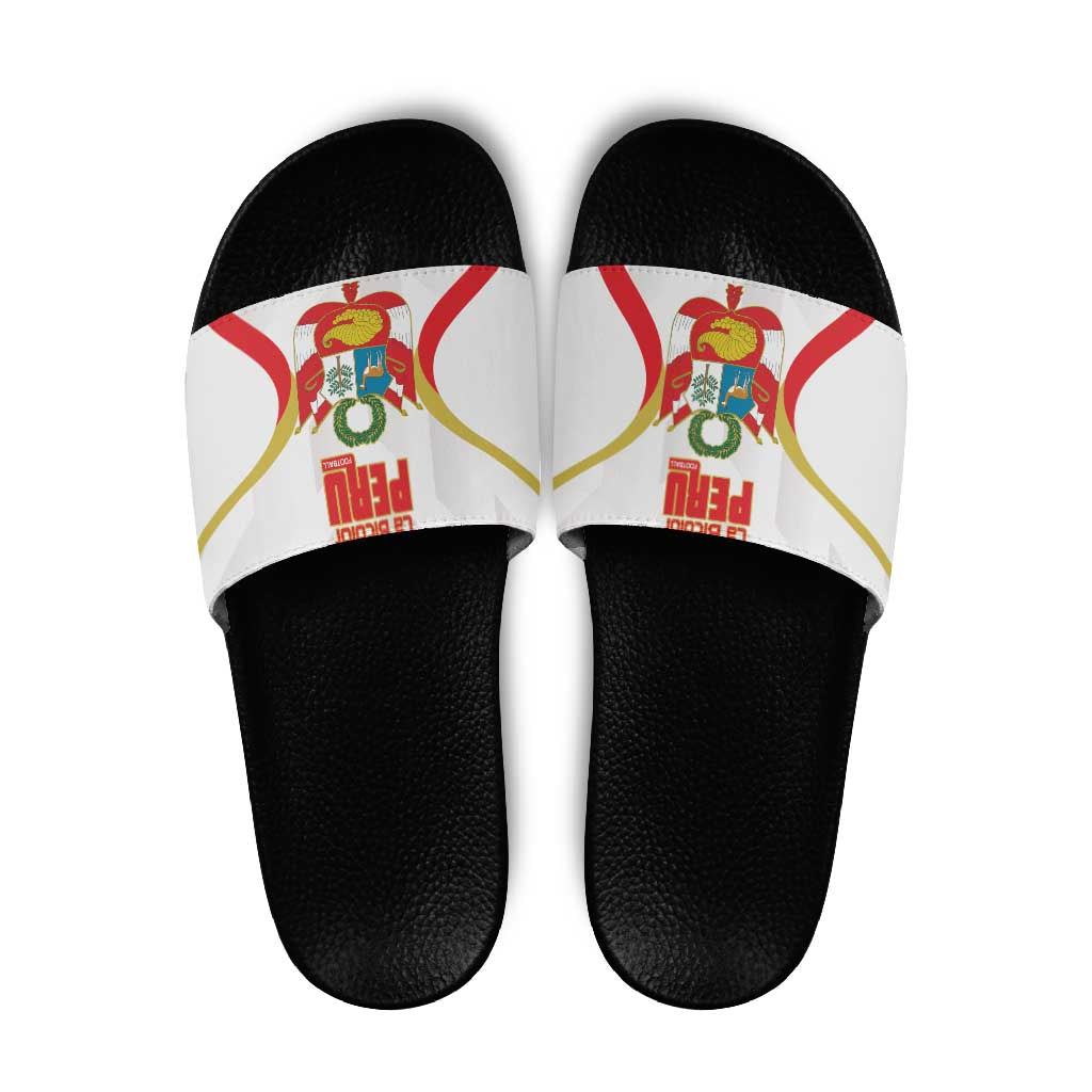 Custom Peru Football Slide Sandals Vamos La Bicolor - Wonder Print Shop
