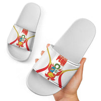 Custom Peru Football Slide Sandals Vamos La Bicolor - Wonder Print Shop