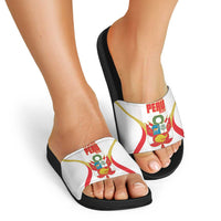 Custom Peru Football Slide Sandals Vamos La Bicolor - Wonder Print Shop