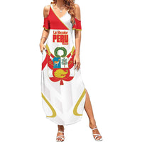 Custom Peru Football Summer Maxi Dress Vamos La Bicolor - Wonder Print Shop