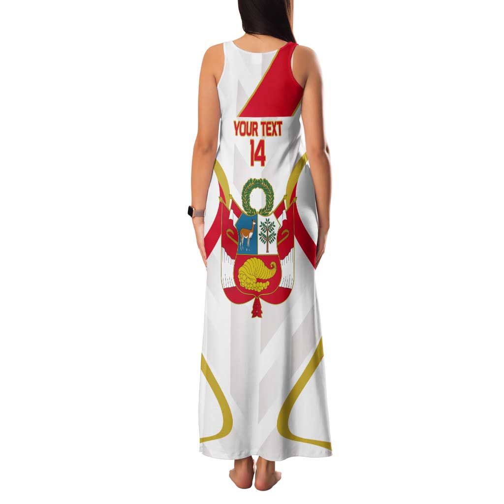 Custom Peru Football Tank Maxi Dress Vamos La Bicolor - Wonder Print Shop