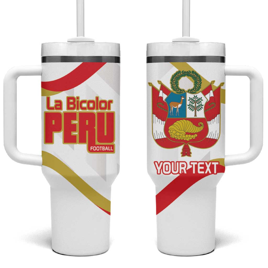 Custom Peru Football Tumbler With Handle Vamos La Bicolor - Wonder Print Shop