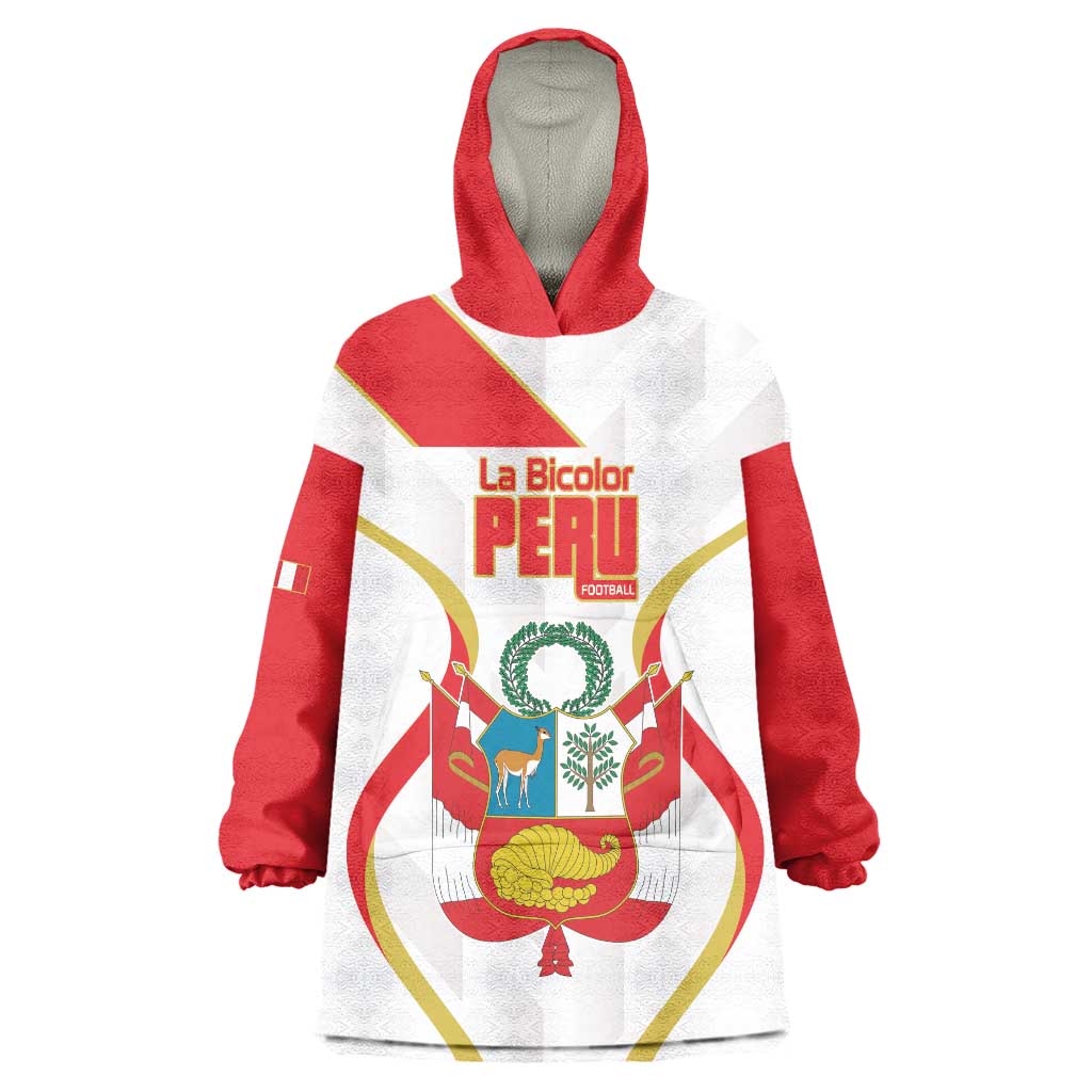 Custom Peru Football Wearable Blanket Hoodie Vamos La Bicolor - Wonder Print Shop