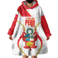 Custom Peru Football Wearable Blanket Hoodie Vamos La Bicolor - Wonder Print Shop