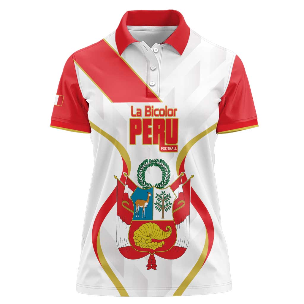 Custom Peru Football Women Polo Shirt Vamos La Bicolor - Wonder Print Shop