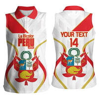 Custom Peru Football Women Sleeveless Polo Shirt Vamos La Bicolor - Wonder Print Shop