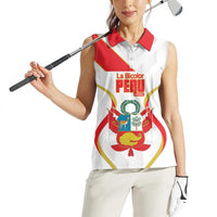 Custom Peru Football Women Sleeveless Polo Shirt Vamos La Bicolor - Wonder Print Shop