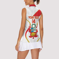 Custom Peru Football Women Sleeveless Polo Shirt Vamos La Bicolor - Wonder Print Shop