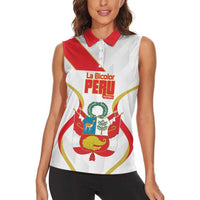 Custom Peru Football Women Sleeveless Polo Shirt Vamos La Bicolor - Wonder Print Shop