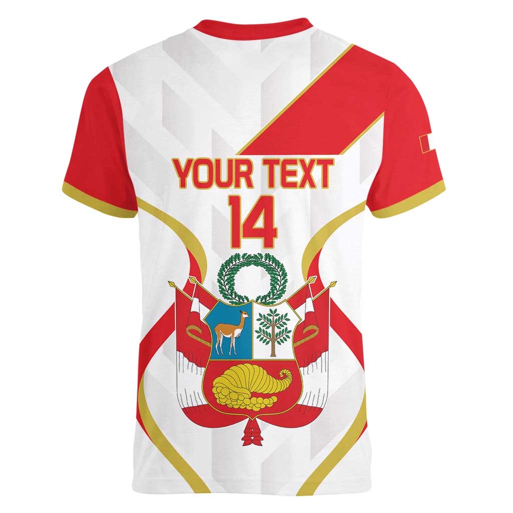 Custom Peru Football Women V-Neck T-Shirt Vamos La Bicolor - Wonder Print Shop