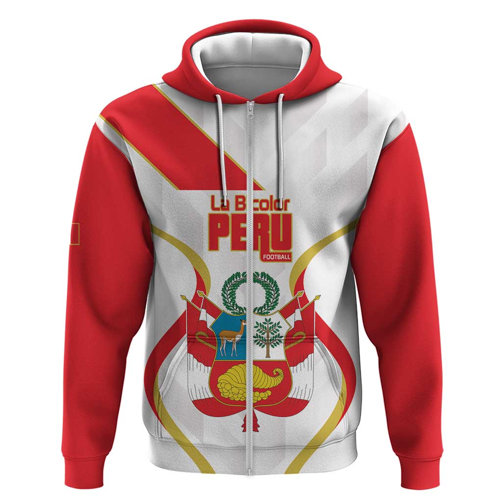 Custom Peru Football Zip Hoodie Vamos La Bicolor - Wonder Print Shop