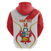 Custom Peru Football Zip Hoodie Vamos La Bicolor - Wonder Print Shop