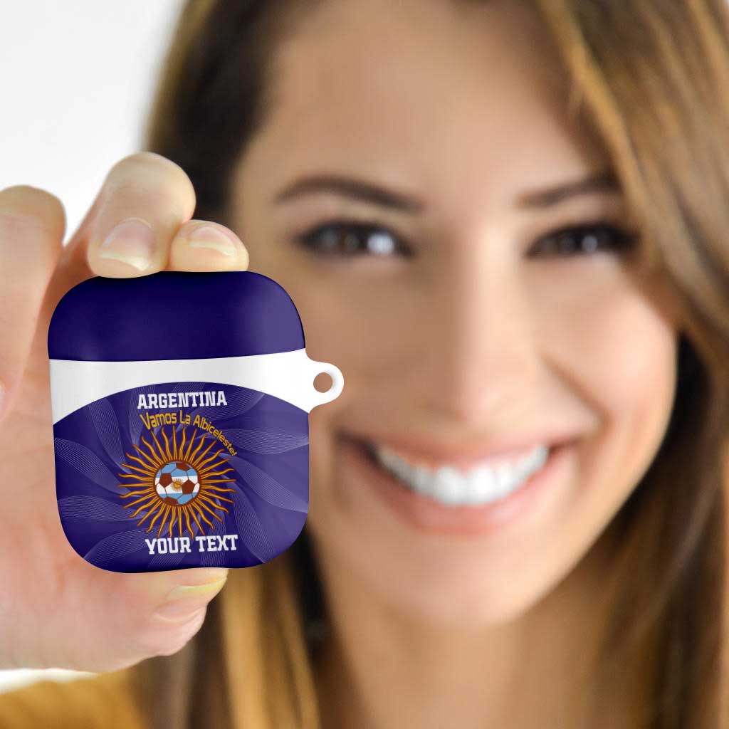 Custom Argentina Football AirPods Case Vamos La Albiceleste Purple Version - Wonder Print Shop