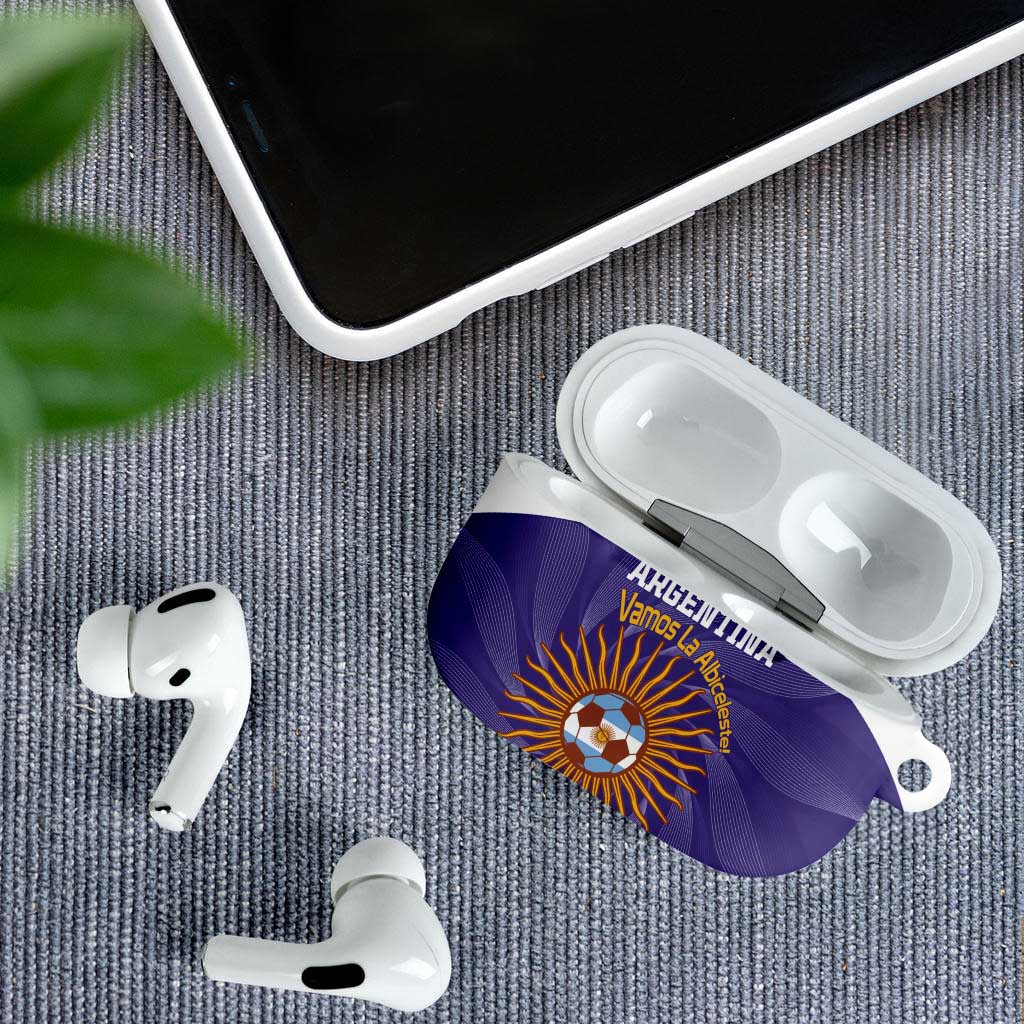 Custom Argentina Football AirPods Case Vamos La Albiceleste Purple Version - Wonder Print Shop