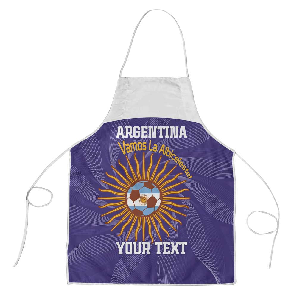 Custom Argentina Football Apron Vamos La Albiceleste Purple Version - Wonder Print Shop