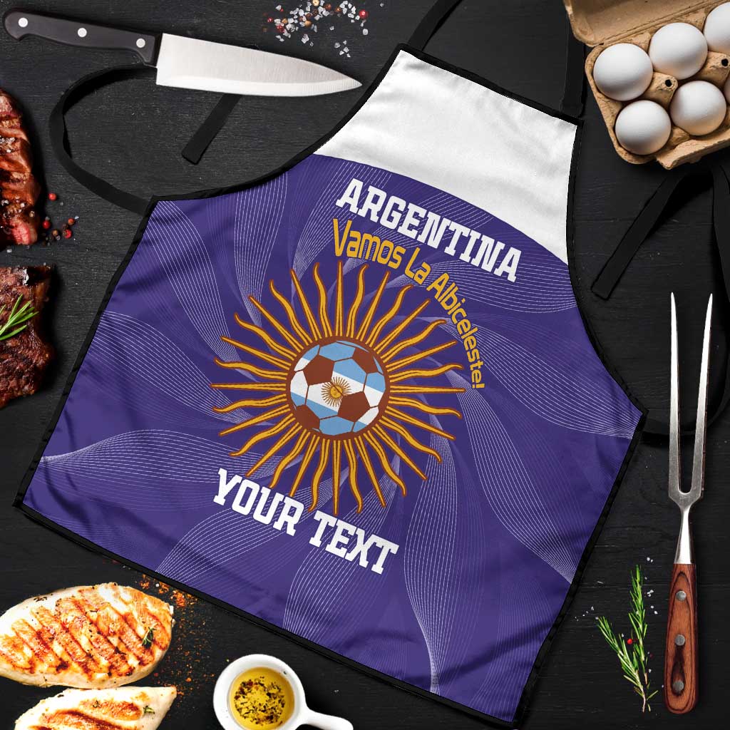 Custom Argentina Football Apron Vamos La Albiceleste Purple Version - Wonder Print Shop
