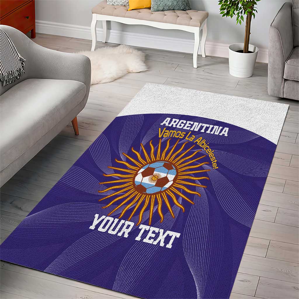 Custom Argentina Football Area Rug Vamos La Albiceleste Purple Version - Wonder Print Shop