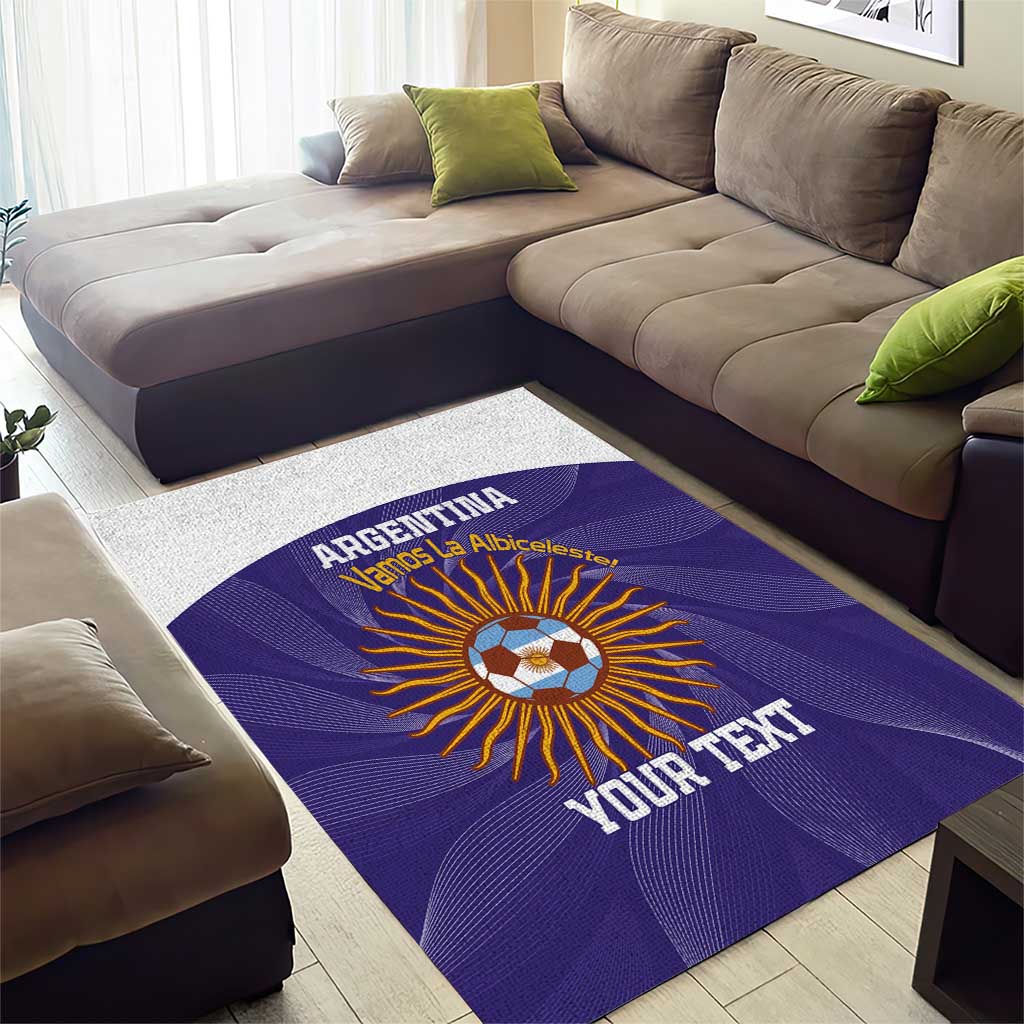 Custom Argentina Football Area Rug Vamos La Albiceleste Purple Version - Wonder Print Shop