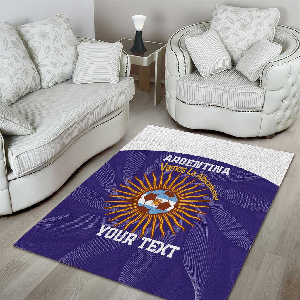Custom Argentina Football Area Rug Vamos La Albiceleste Purple Version - Wonder Print Shop