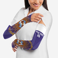 Custom Argentina Football Arm Sleeves Vamos La Albiceleste Purple Version - Wonder Print Shop