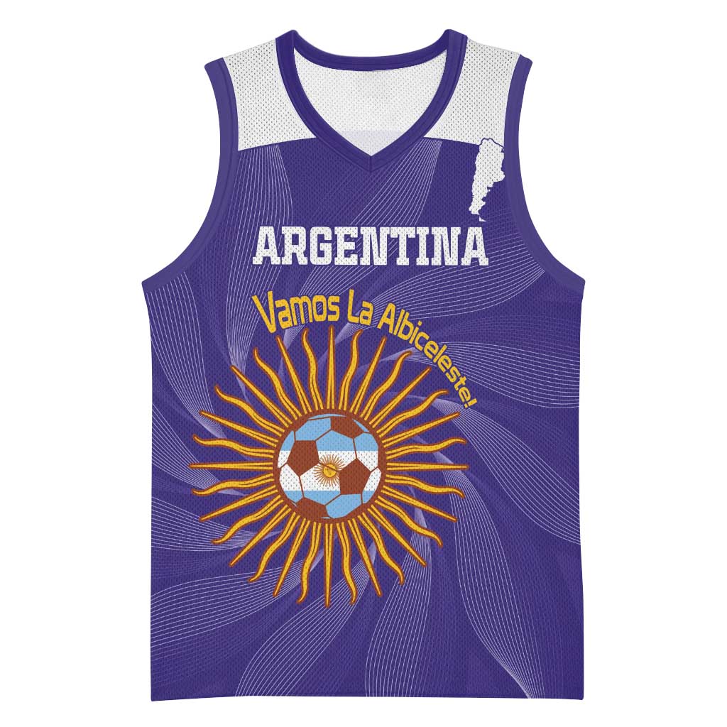 Custom Argentina Football Basketball Jersey Vamos La Albiceleste Purple Version - Wonder Print Shop