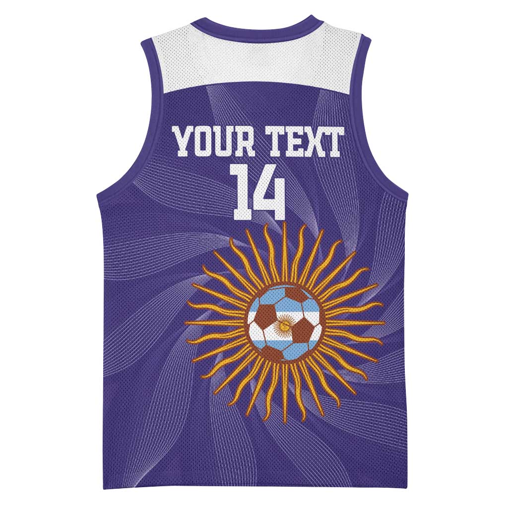 Custom Argentina Football Basketball Jersey Vamos La Albiceleste Purple Version - Wonder Print Shop