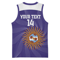 Custom Argentina Football Basketball Jersey Vamos La Albiceleste Purple Version - Wonder Print Shop