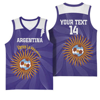 Custom Argentina Football Basketball Jersey Vamos La Albiceleste Purple Version - Wonder Print Shop