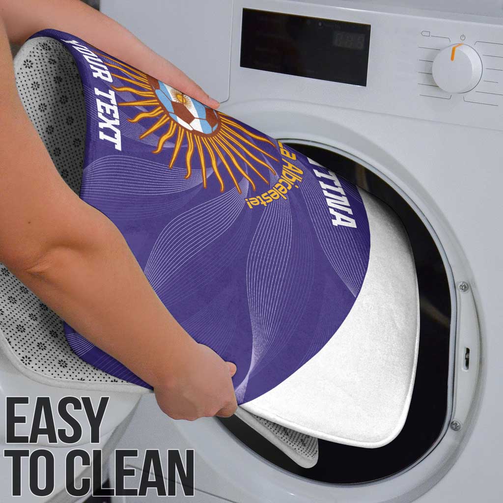 Custom Argentina Football Bathroom Set Vamos La Albiceleste Purple Version - Wonder Print Shop