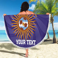 Custom Argentina Football Beach Blanket Vamos La Albiceleste Purple Version - Wonder Print Shop