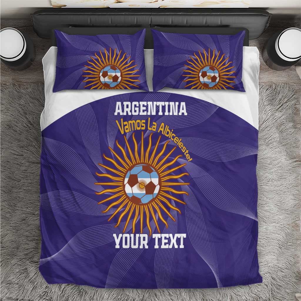 Custom Argentina Football Bedding Set Vamos La Albiceleste Purple Version - Wonder Print Shop