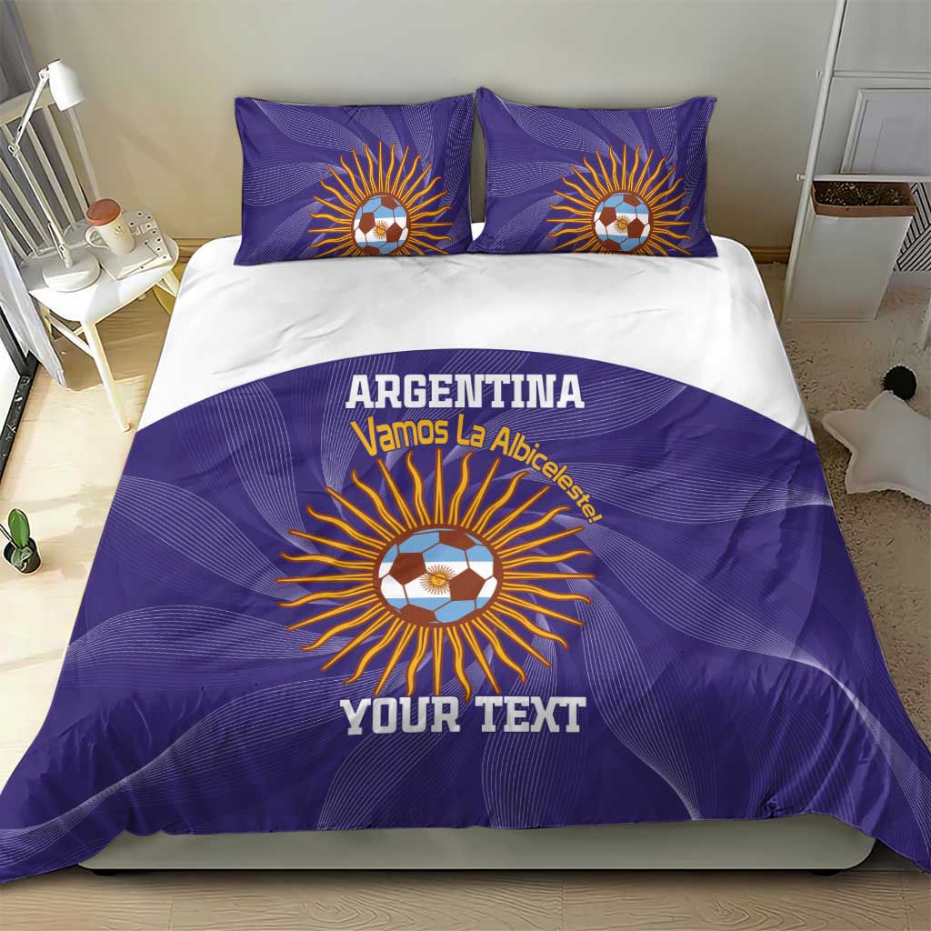 Custom Argentina Football Bedding Set Vamos La Albiceleste Purple Version - Wonder Print Shop