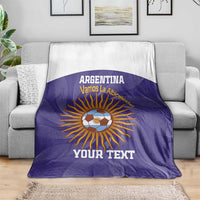 Custom Argentina Football Blanket Vamos La Albiceleste Purple Version - Wonder Print Shop
