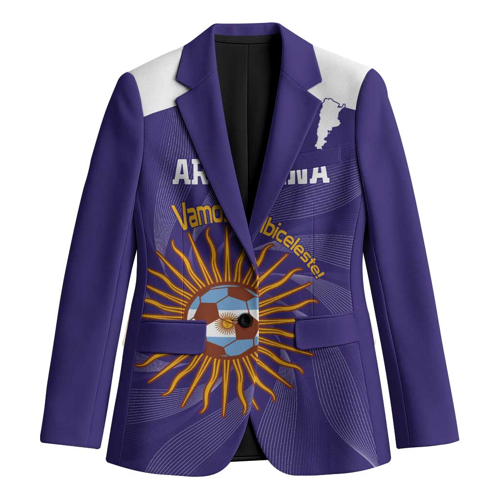 Custom Argentina Football Blazer Vamos La Albiceleste Purple Version - Wonder Print Shop