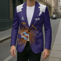 Custom Argentina Football Blazer Vamos La Albiceleste Purple Version - Wonder Print Shop