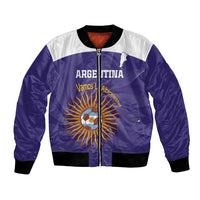 Custom Argentina Football Bomber Jacket Vamos La Albiceleste Purple Version - Wonder Print Shop