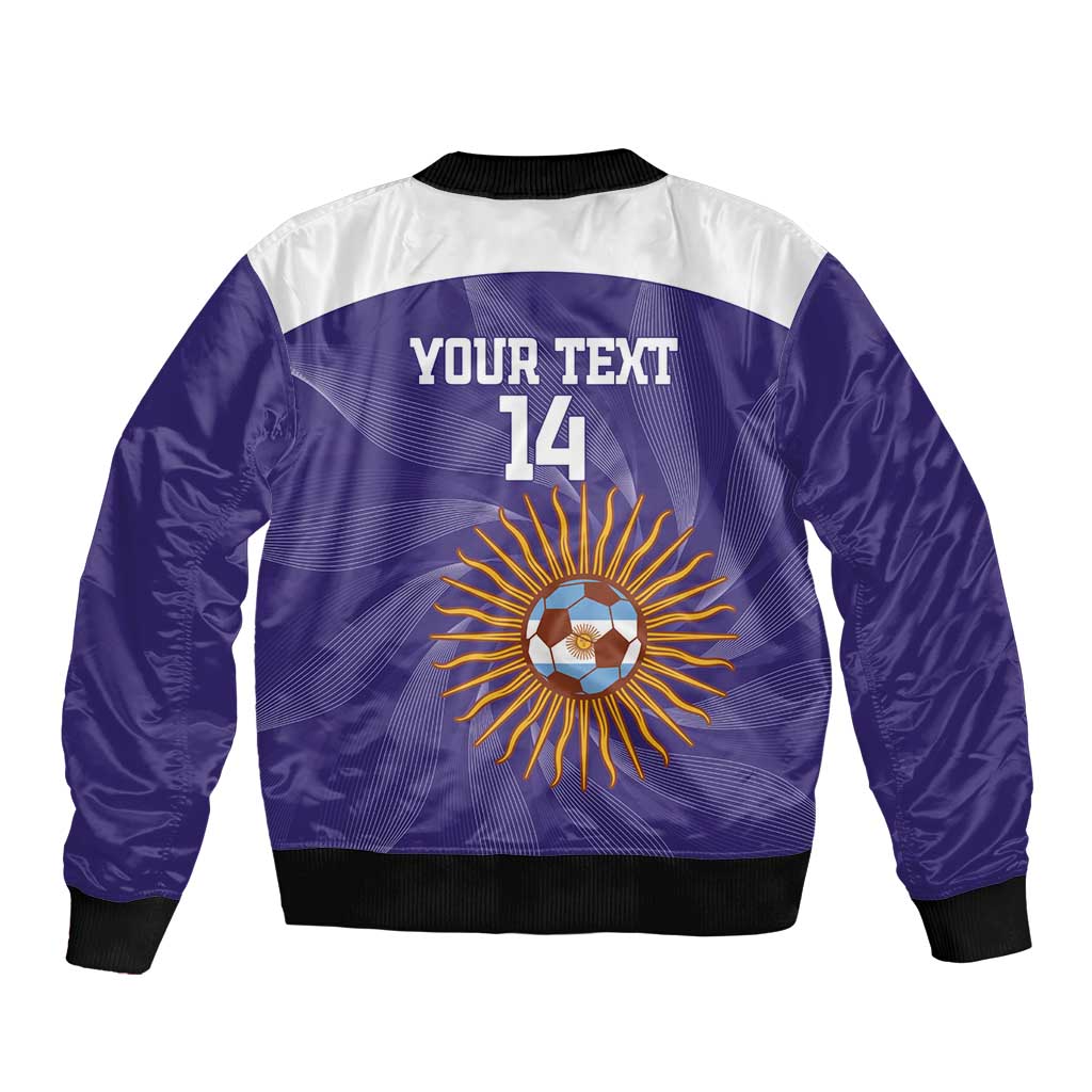 Custom Argentina Football Bomber Jacket Vamos La Albiceleste Purple Version - Wonder Print Shop