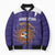 Custom Argentina Football Bomber Puffer Jacket Vamos La Albiceleste Purple Version - Wonder Print Shop
