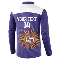 Custom Argentina Football Button Sweatshirt Vamos La Albiceleste Purple Version - Wonder Print Shop