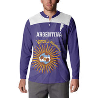 Custom Argentina Football Button Sweatshirt Vamos La Albiceleste Purple Version - Wonder Print Shop
