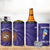 Custom Argentina Football 4 in 1 Can Cooler Tumbler Vamos La Albiceleste Purple Version - Wonder Print Shop