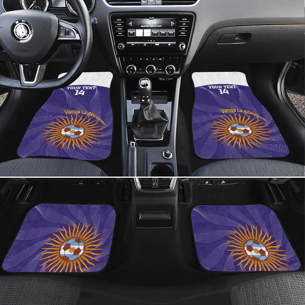 Custom Argentina Football Car Mats Vamos La Albiceleste Purple Version - Wonder Print Shop