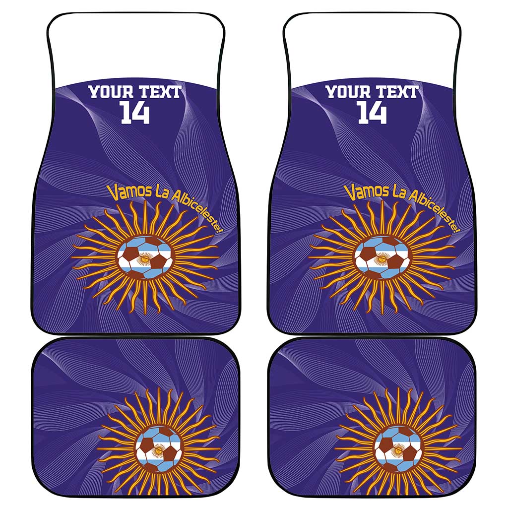 Custom Argentina Football Car Mats Vamos La Albiceleste Purple Version - Wonder Print Shop