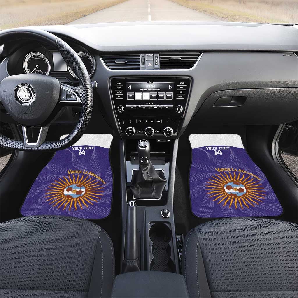 Custom Argentina Football Car Mats Vamos La Albiceleste Purple Version - Wonder Print Shop